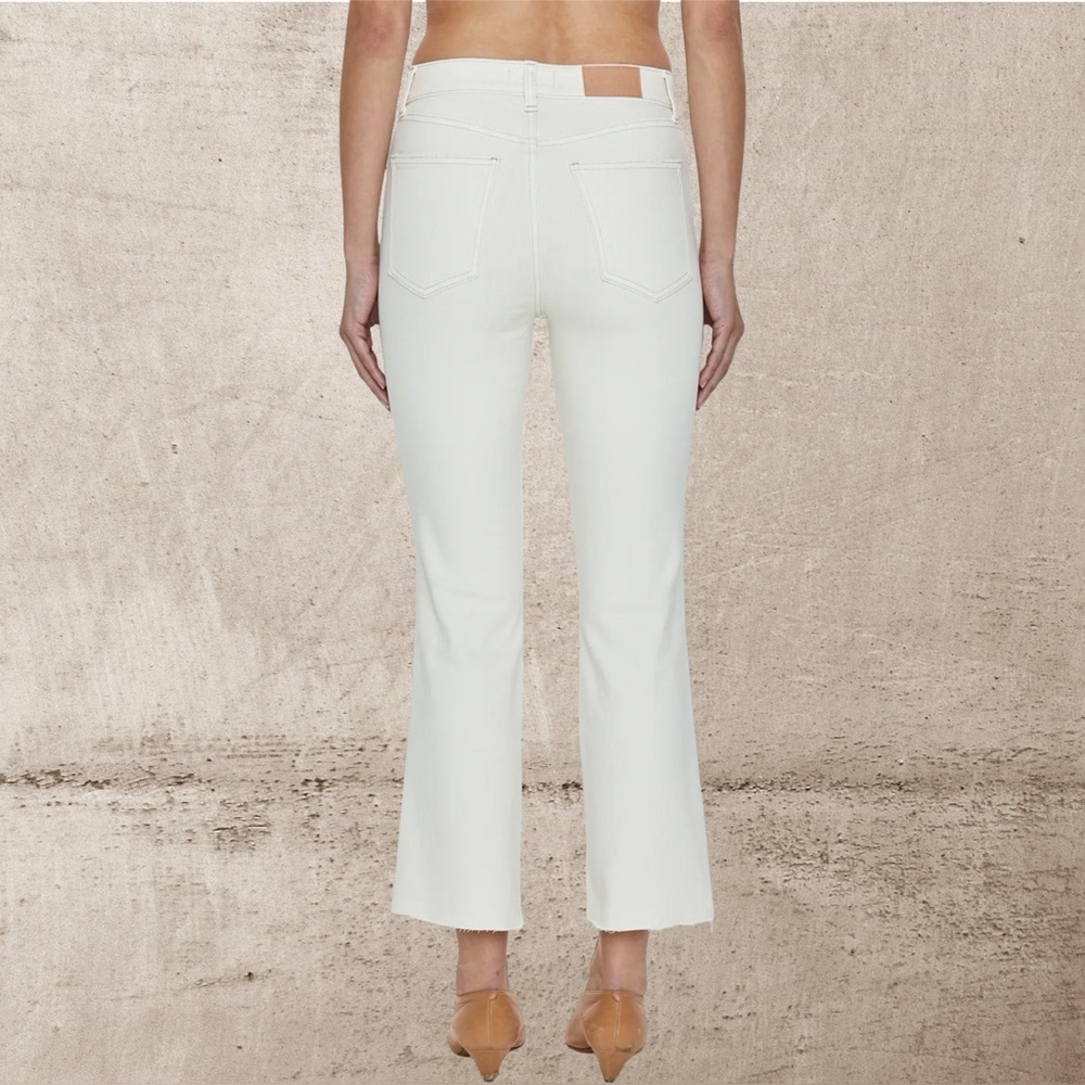Pistola  (Anthropologie) Lennon High Rise Bootcut Crop Jeans Cream Sandstone 30 - Picture 4 of 16